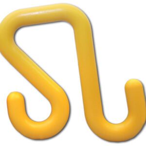 Yellow S-shaped plastic double hook