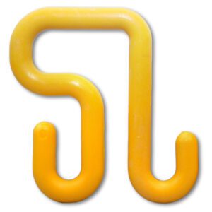 Yellow double S-shaped plastic hanging hook