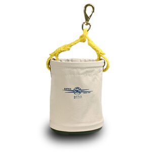 Small canvas bucket with yellow rope handle