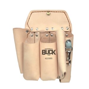 Buck leather tool pouch with hammer loop