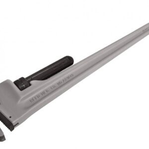 Large silver adjustable pipe wrench