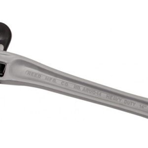 silver adjustable pipe wrench on white background