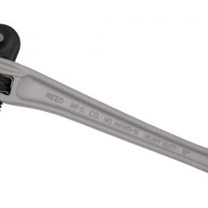 Adjustable pipe wrench with serrated jaws
