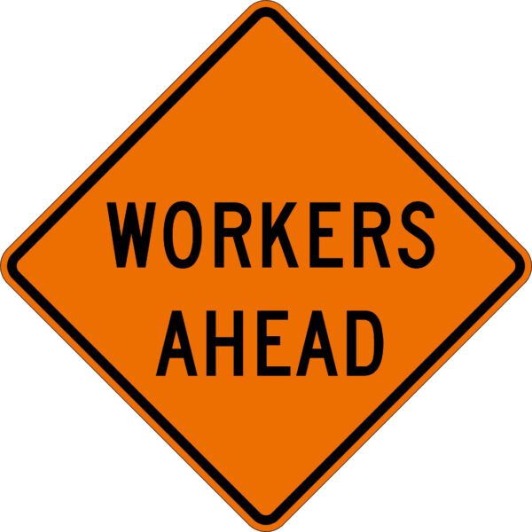 Roll-Up Sign, "Workers Ahead", Superbright