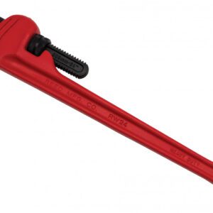red adjustable pipe wrench with long handle