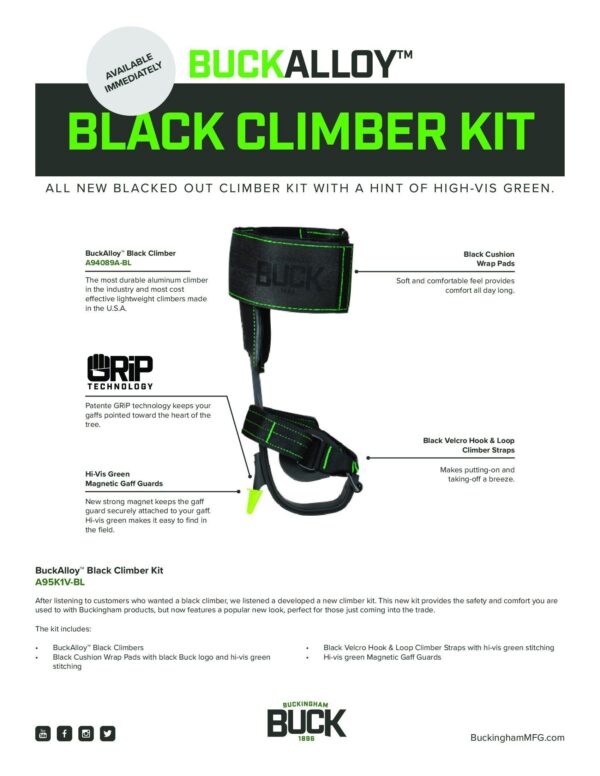 BuckAlloy™ Black Climber Kit - A94K1V-BL - Image 2