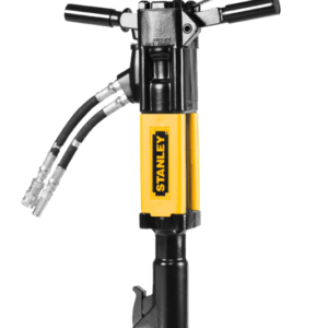Yellow Stanley jackhammer on black background