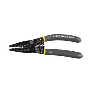 Wire stripper with gray handles.