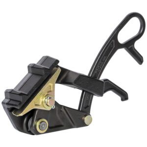 Black and gold industrial clamp tool.