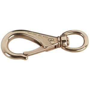 Polished brass swivel snap hook with ring