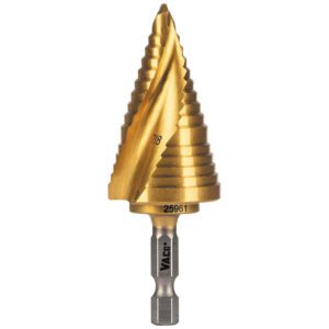 Gold spiral step drill bit.
