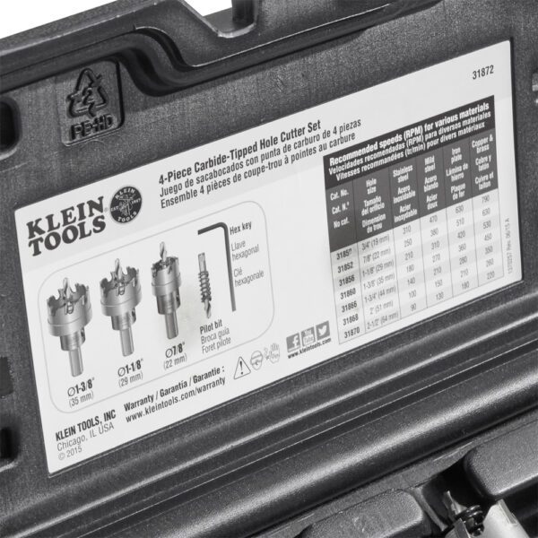 Hole Cutter Kit, Carbide Hole Cutter, 4-Piece - Image 4