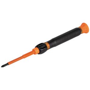 Orange and black insulated screwdriver.