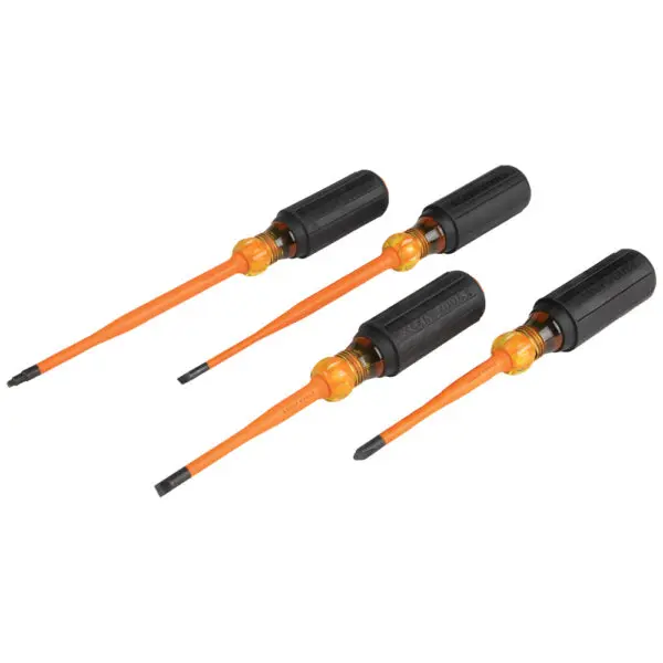 Screwdriver Set, Slim-Tip Insulated Phillips, Cabinet, Square, 4-Piece