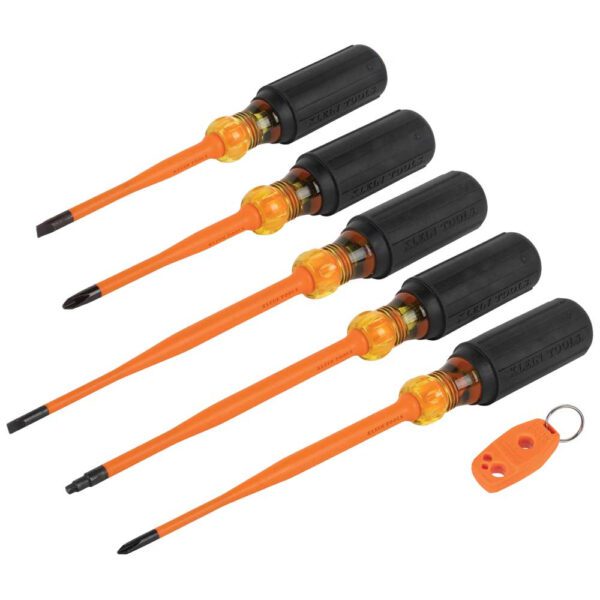 Screwdriver Set, 1000V Slim-Tip Insulated and Magnetizer, 6-Piece