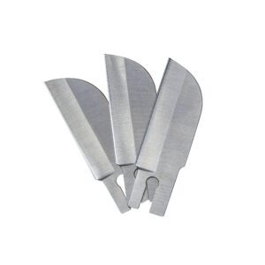 Three metal putty knife blades