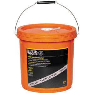 Orange bucket of Klein Tools measuring tape.