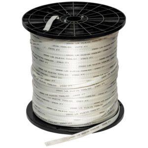 Spool of white rope with black reel.
