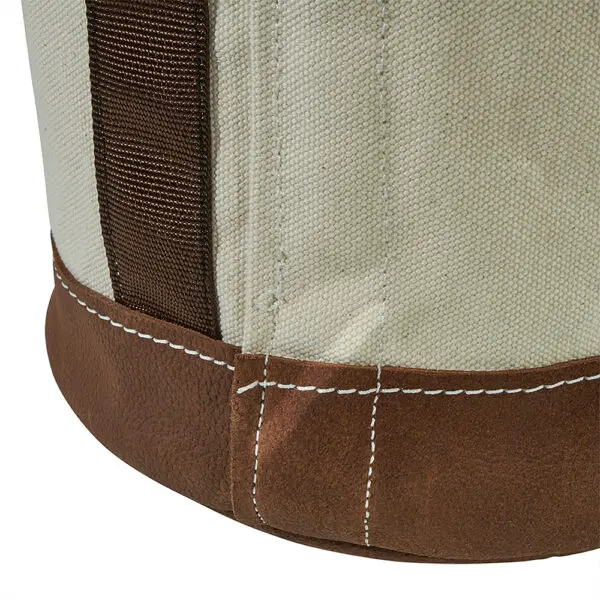 Canvas Bucket with Leather Bottom, 12-Inch - Image 5