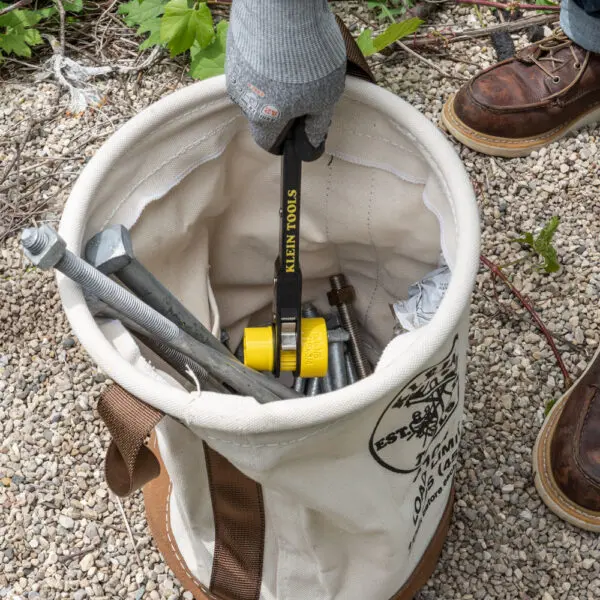 Canvas Bucket with Leather Bottom, 12-Inch - Image 3