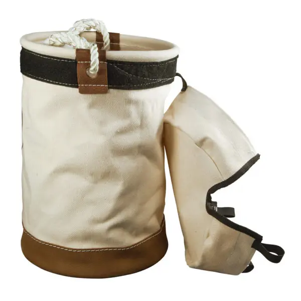 Leather Bottom Bucket with Top - Image 3