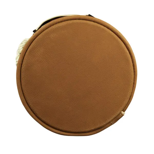 Leather Bottom Bucket with Top - Image 5