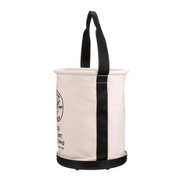 Canvas Bucket, Wide-Opening, Straight-Wall, Molded Bottom, 12-Inch - Image 5