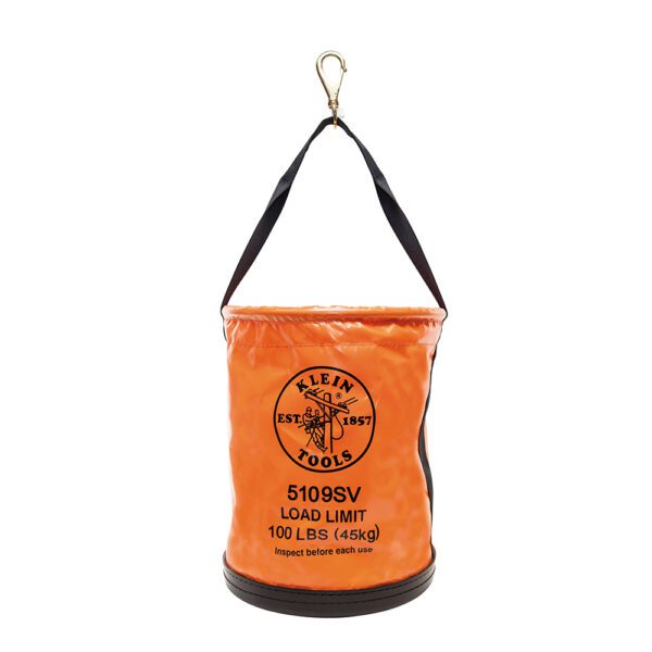 Utility Bucket, Vinyl Tool Bucket with Swivel Snap, 12-Inch