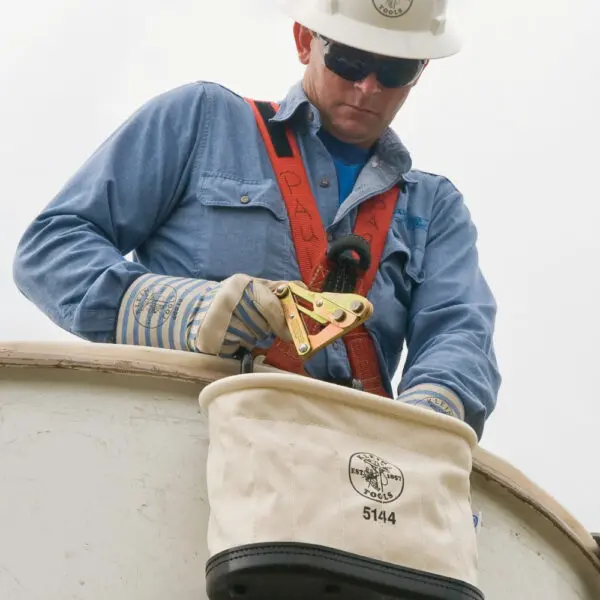 Canvas Bucket, 15-Pocket Aerial Oval Bucket with Hooks - Image 2