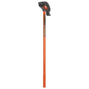 Orange pole with attached black tool head.