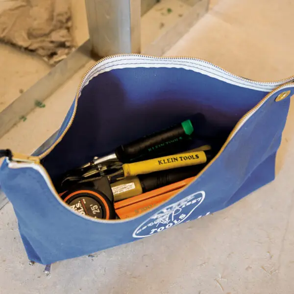 Zipper Bag, Canvas Consumables Tool Pouch, Blue - Image 4