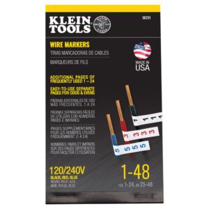 Klein Tools wire marker labels 1-48 pack