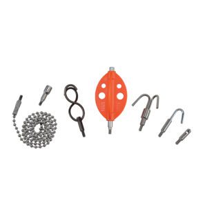 Fishing line winder kit with hooks and chain