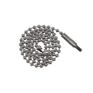 Metal ball chain with connector and thread.