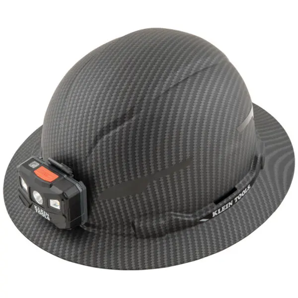 Hard Hat, Premium KARBNâ„¢ Pattern, Non-Vented Full Brim, Class E, Lamp