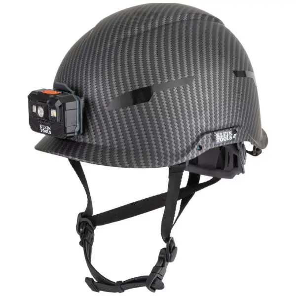 Safety Helmet, Premium KARBNâ„¢ Pattern, Non-Vented, Class E, Headlamp