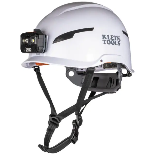 Safety Helmet, Type-2, Non-Vented Class E, with Rechargeable Headlamp