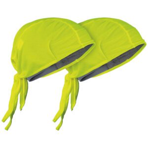 Pair of neon yellow mesh skullcaps