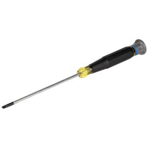 Long flathead screwdriver with black handle