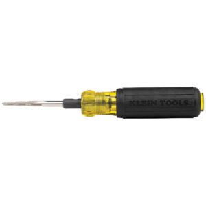 Klein Tools screwdriver with yellow transparent handle