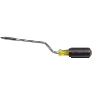 Offset angled Phillips screwdriver with yellow black handle