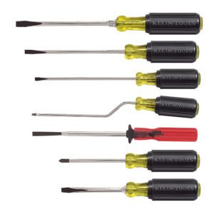 Set of Klein Tools screwdrivers with various tips