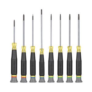 Set of eight precision color-coded screwdrivers