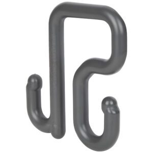 Gray plastic double S-shaped utility hook