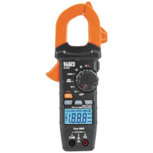 Orange clamp multimeter with digital display