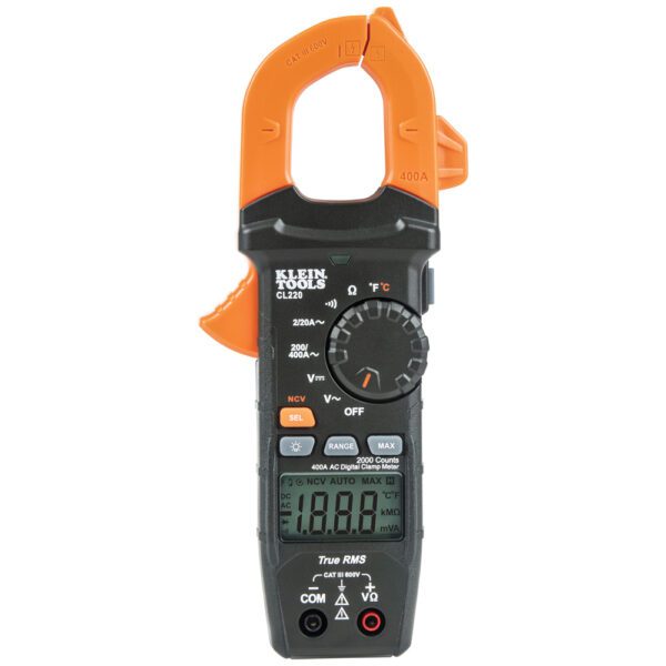 Digital Clamp Meter, AC Auto-Ranging 400 Amp with Temp - Image 5