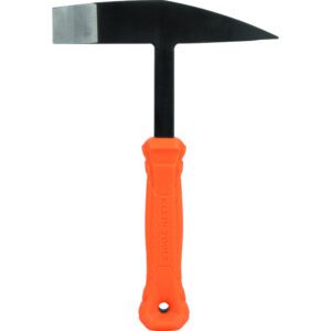 Mason's hammer with orange plastic handle
