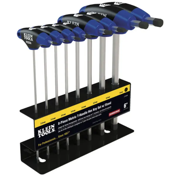 Hex Key Set, Metric, Journeymanâ„¢ T-Handle, 9-Inch with Stand, 8-Piece