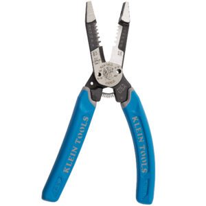Wire stripper with blue handles, Klein Tools.