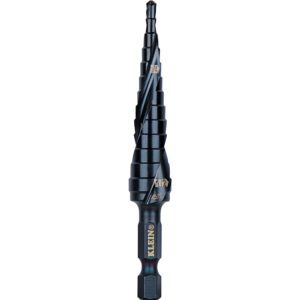 black hex-shank step drill bit